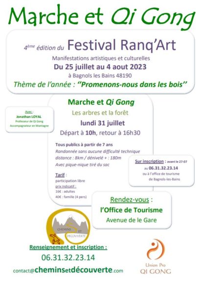 Marche et Qi Gong au Ranq'Art 2023 - Qi Gong Traditionnel - Chemins et Découverte - Jonathan Loyal